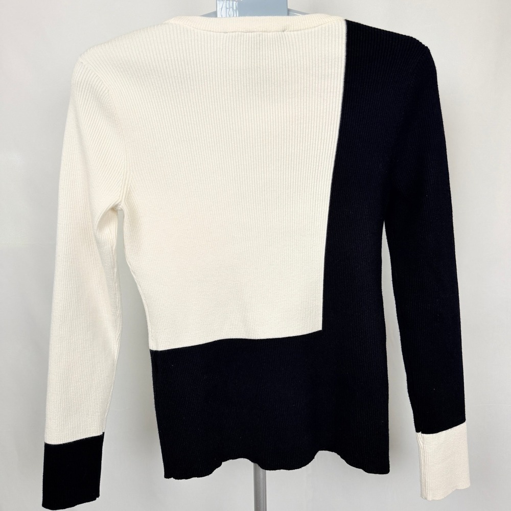 WHBM Rib Knit Colorblock Sweater Medium - Picture 2 of 12